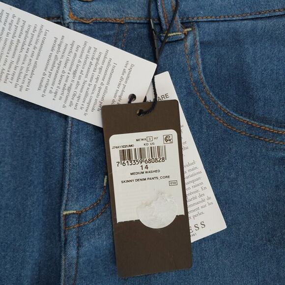 Guess Jeans Youth Girls‎ Size 14 Medium Wash Skinny Fit Denim Jeans stretch - Picture 2 of 5